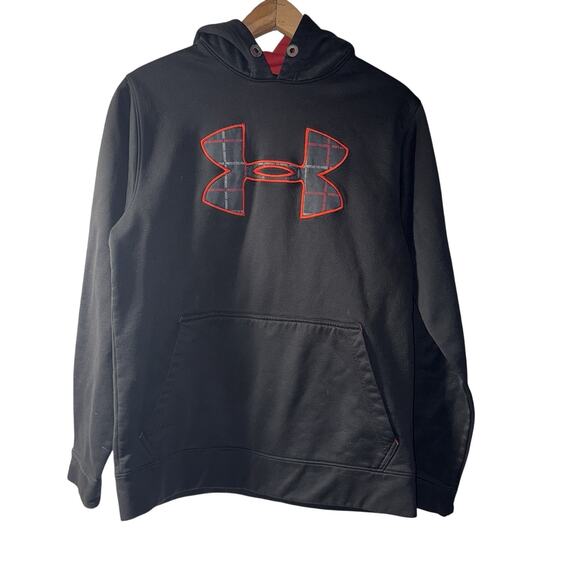 Size Small - Under Armour Hoodie Embroidered Black And Red - Picture 1 of 6